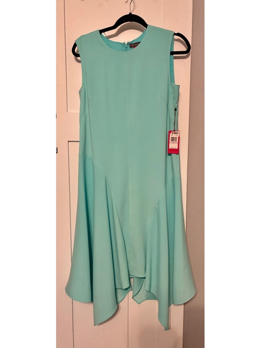 Vince Camuto Bright Aqua Asymmetrical Hem Shift Dress Size 6 NWT